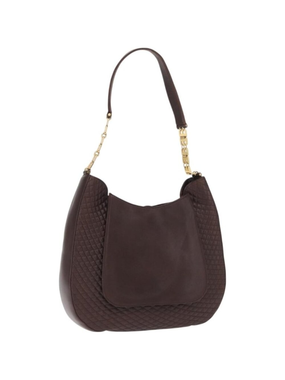 BALLY Shoulder Bag Leather Brown Gold